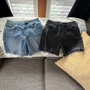 Forever 21 Blue and Black Jean Shorts